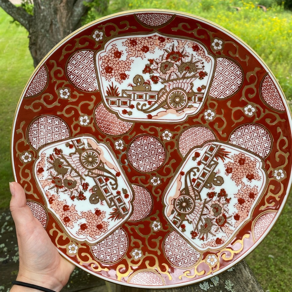 Vintage Japanese hand painted platter